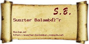 Suszter Balambér névjegykártya
